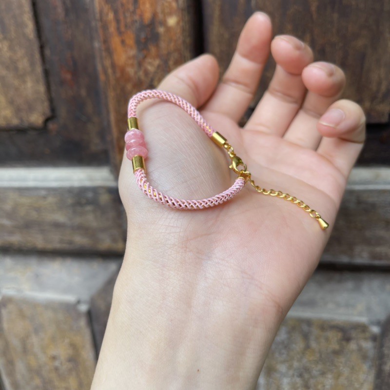 Vòng Tay Đào Hoa Hồng Phong Thuỷ - khai quang, xin lộc miễn phí