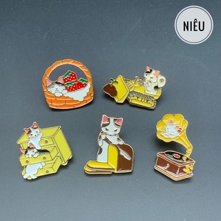 Pin Cài Áo/ Huy Hiệu/ Ghim cài Áo, Mũ, Balo, Túi xách hình mèo dễ thương 3