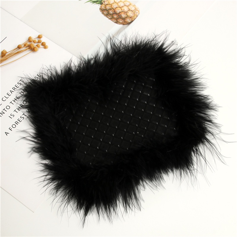 Thảm Lông Đà Điểu Màu Trắng Chống Trượt Có Ngăn Đựng Nước Hoa Trang Trí Nội Thất Xe Hơi