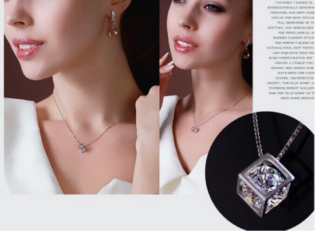 [Mã FAJGT8 giảm 15% đơn 99K] Vòng cổ mặt hộp lập phương lồng kim cương | BigBuy360 - bigbuy360.vn