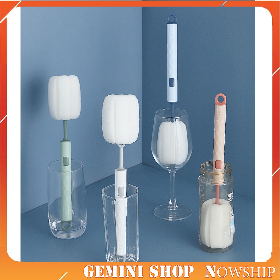 Cây Rửa Cốc Que Cọ Bình Sữa Rẻ bằng bọt biển có thể tháo rời RY177 GEMINI SHOP