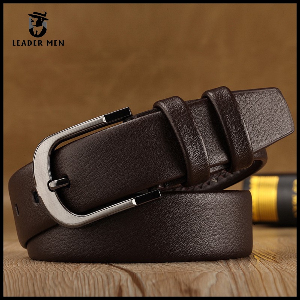 Thắt Lưng Nam Khóa Kim Da Bò Cao Cấp Thời Trang Hàn Quốc - Dây Lưng Nam LEADERMEN Sang Trọng, Lịch Lãm, Đẳng Cấp -LMEN14