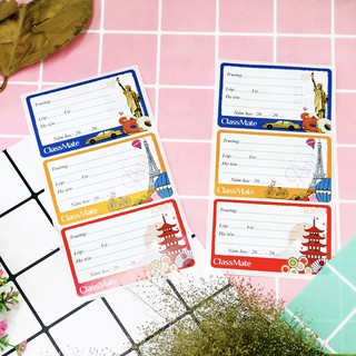 Nhãn vở Travel Class Mate CL-NT204 (1 tập gồm 15 cái)