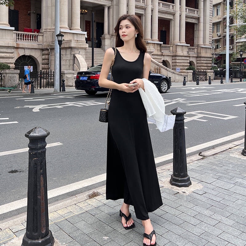 Đầm body ba lỗ dáng dài Maxi trơn Basic-Chocomy Shop