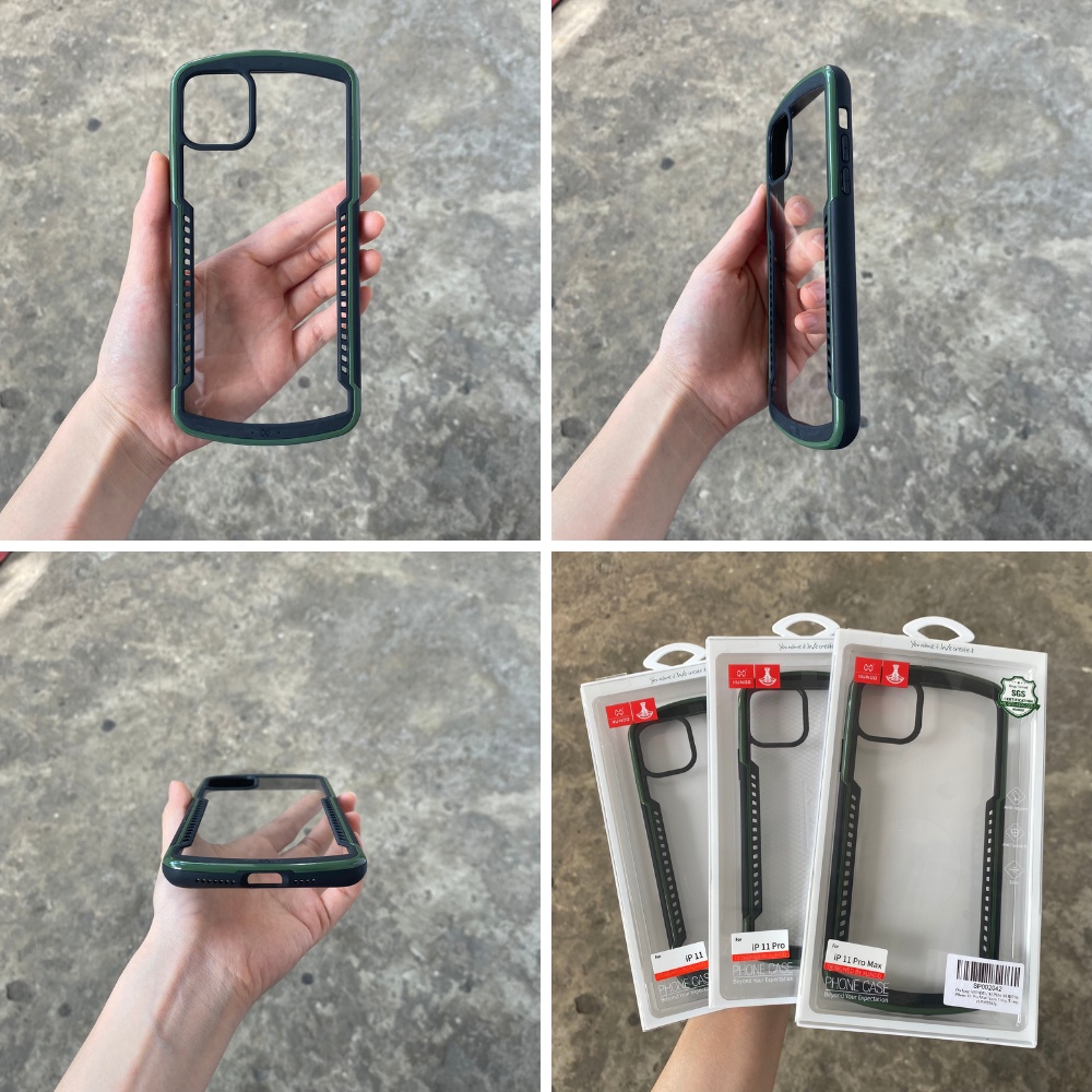 Ốp lưng XUNDD iPhone 11/ 11 Pro/ Max/ 12/ 12 Pro/ Max/ XR/ X/ XS/ XS Max  - Cạnh màu - Xanh