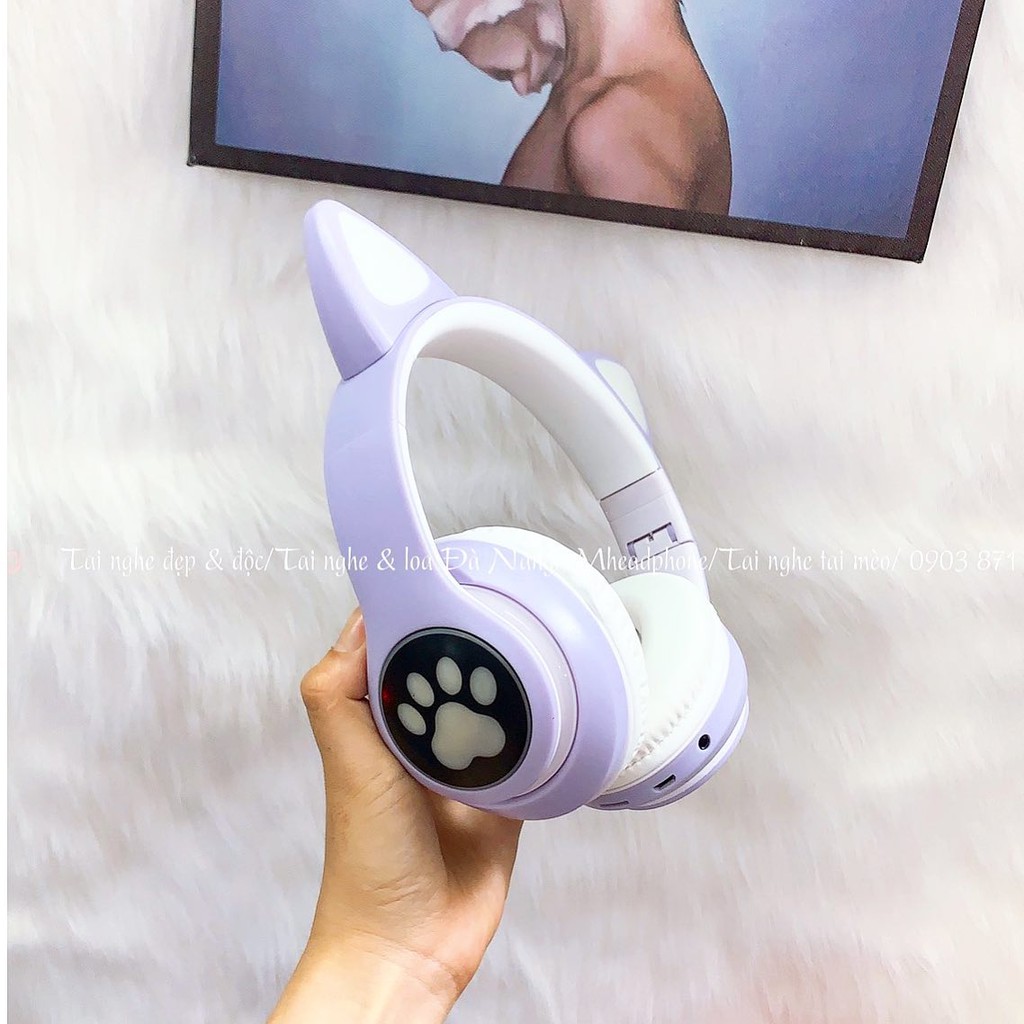Tai nghe chụp tai bluetooth đèn led - tai mèo - MStore #4