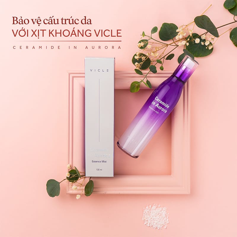 Xịt Khoáng Vicle Ceramide In Aurora Essence Mist Giúp Cấp Ẩm Và Se Khít Lỗ Chân Lông