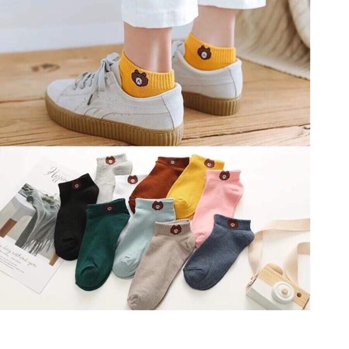 Tất vớ nam nữ họa tiết Gấu sợi Cotton cao cấp thoáng khí chống mồ hôi chông bai giãn siêu bền (2 đôi)