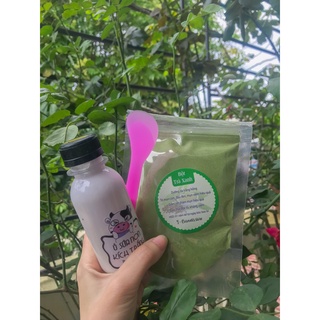 Combo bột trà xanh + sữa non + que đắp mặt
