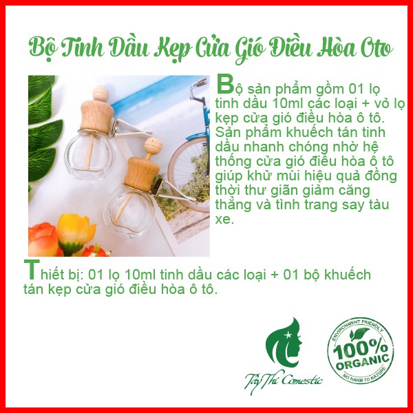 Bộ Tinh Dầu Kẹp Cửa Gió Điều Hòa Ô Tô