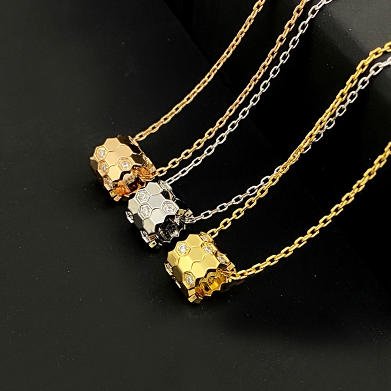 Dây Chuyền Mạ Vàng Hồng 18K Mặt Tổ Ong Lục Giác Đơn Giản