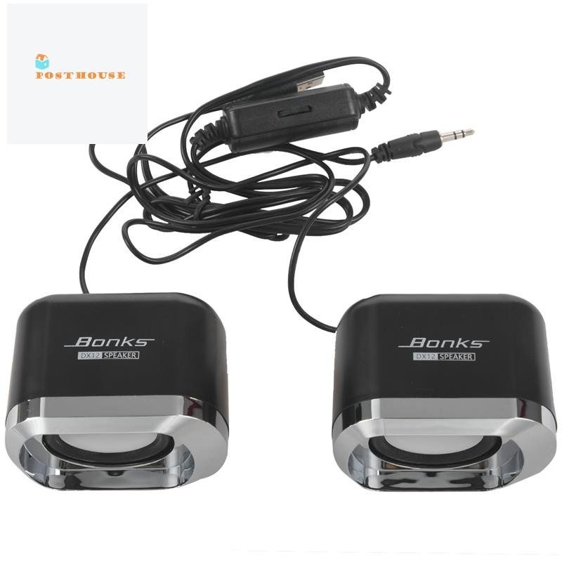 Loa Mini Usb 2.0 Có Dây Cho Máy Tính / Laptop / Notebook / PC / MP3 / MP4 / AUX IN Đen