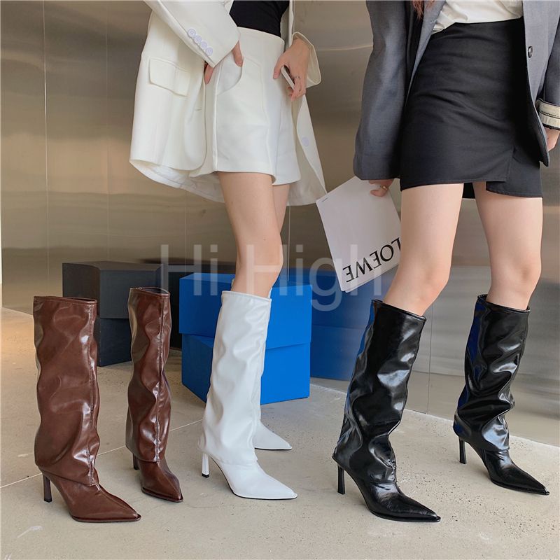 Boots cao đầu gối rộng phong cách Âu Mỹ cá tính thu đông 2022 cho nữ