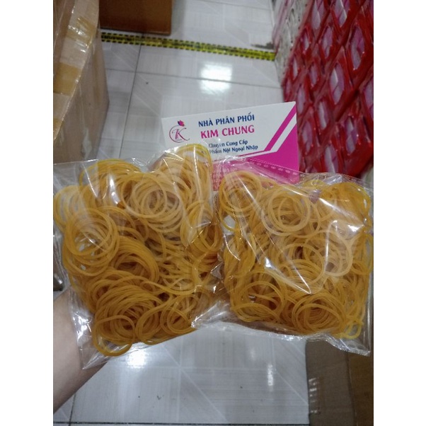 Bịch 50g dây thun cột tóc, chun cột tóc màu vàng (Hỗ trợ uốn tóc)