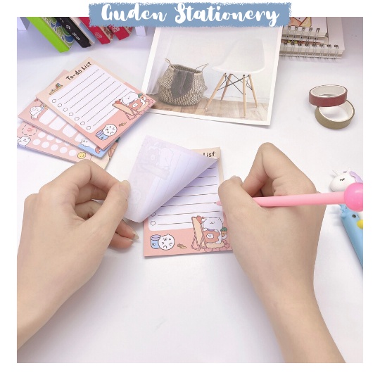 Giấy note chú gấu dễ thương - giấy ghi chú dễ thương - Guden Stationery