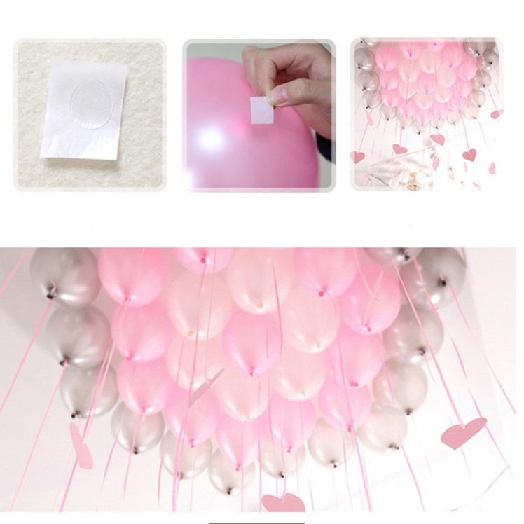 Băng Keo Dán Bong Bóng Chuyên Dụng , Cuộn 100 Miếng Băng Dính , Phụ Kiện Bong Bóng Trang Trí Sinh Nhật Happy Birthday