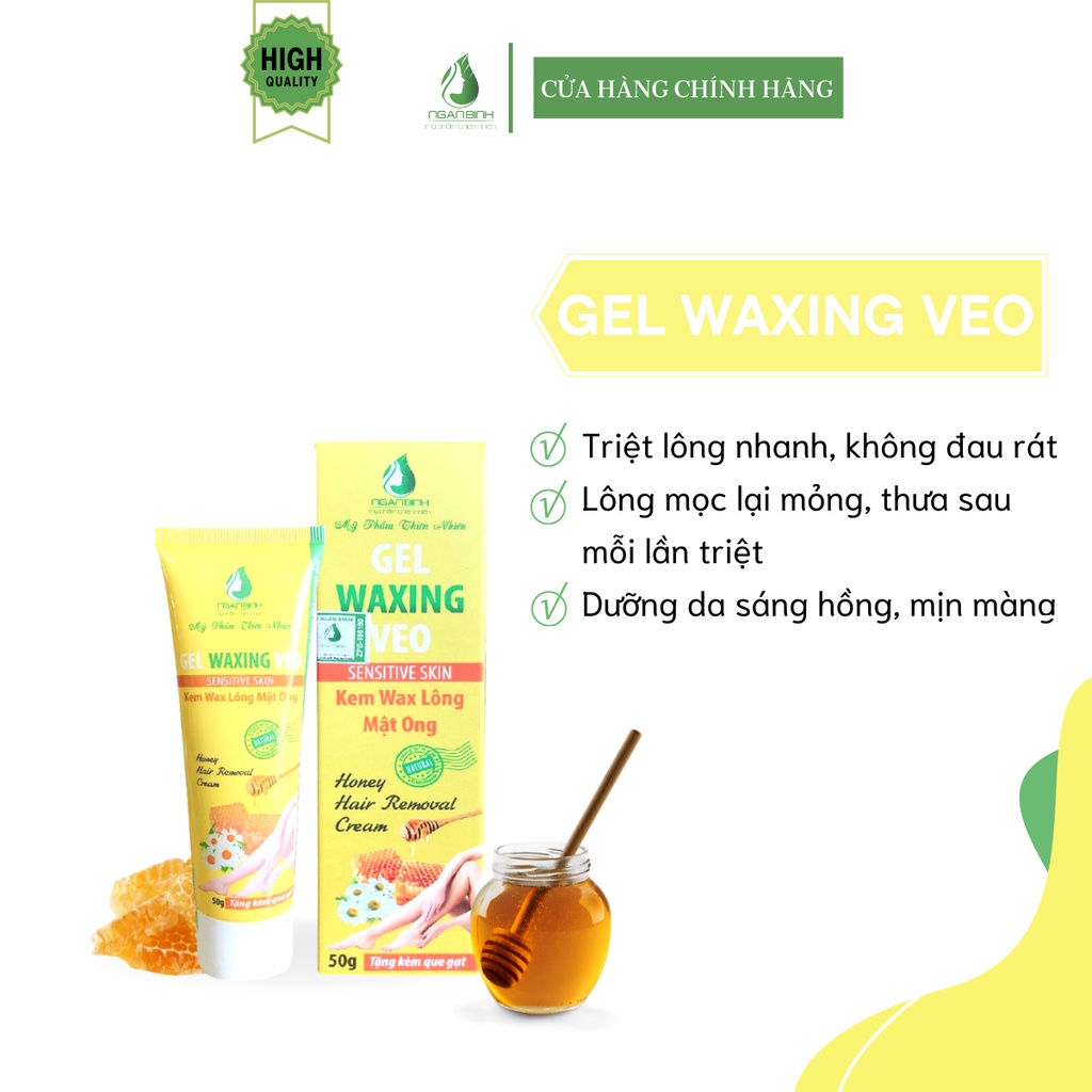 Gel waxing VEO kem tẩy lông Ngân Bình làm sạch vùng lông dưới cánh tay, lông nách, lông chân, lông tay, lông bikini