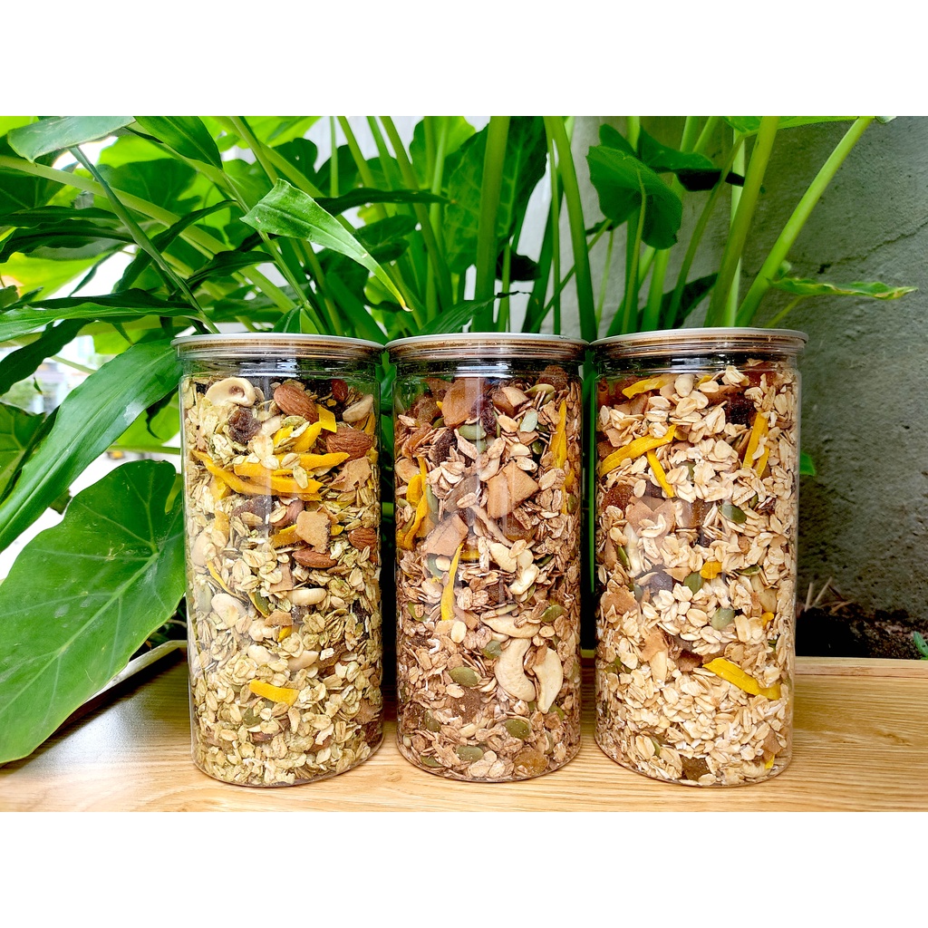 NGŨ CỐC ĂN KIÊNG GRANOLA SIÊU HẠT QUẨ SẤY DINH DƯỠNG HỘP 500G