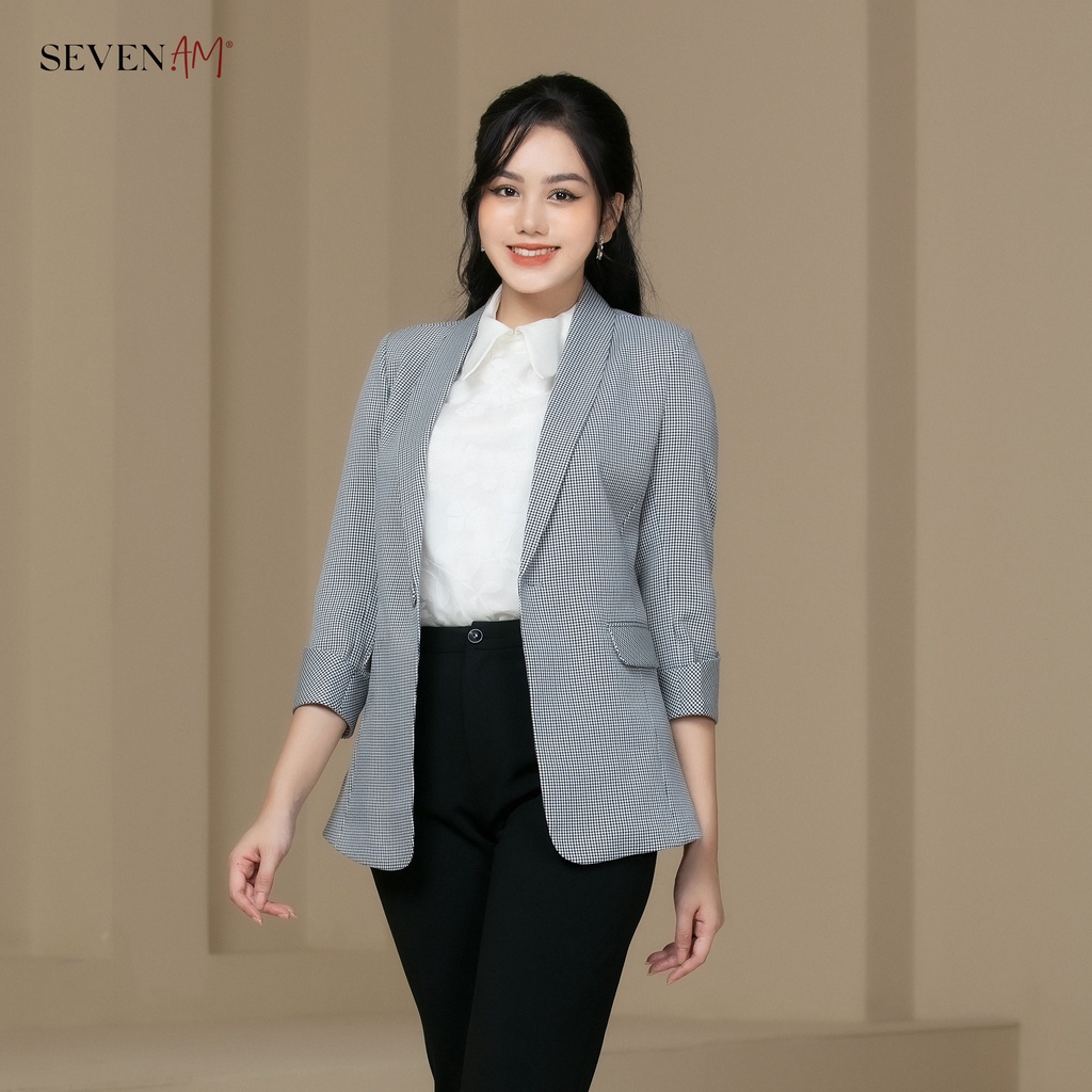 Áo Vest Seven.AM Kiểu Dáng Tay Lỡ Họa Tiết Kẻ Caro Đỏ Xanh Mã F301021N | BigBuy360 - bigbuy360.vn