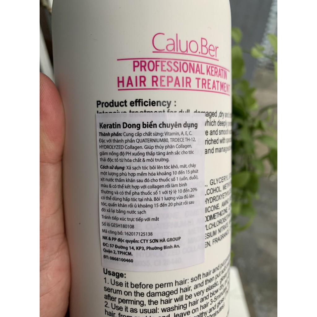 Keratin Rong Biển phục hồi tóc nát Hair Repair Treatment Caluo.ber 1000ml