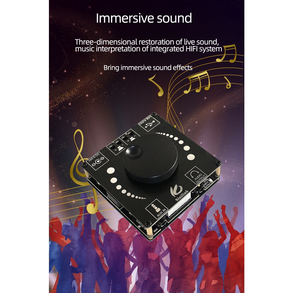 Bảng mạch khuếch đại âm thanh kỹ thuật số bluetooth 5.0 Adieepen TPA3116D2 20WX2 50WX2 chuyên dụng