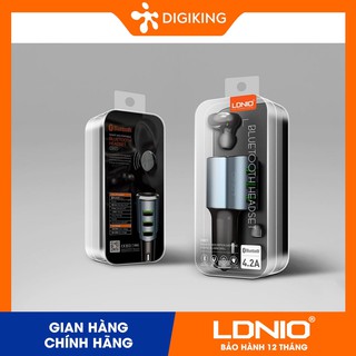 Sạc ô tô 3 cổng kèm tai bluetooth LDNIO CM21