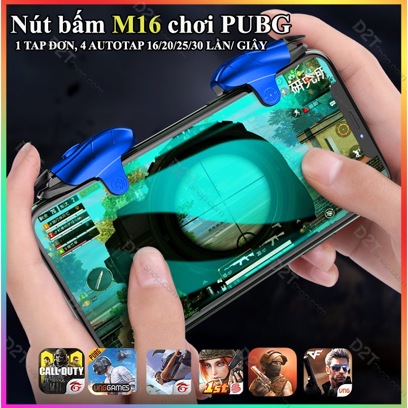 [Mã ELFLASH5 giảm 20K đơn 50K] Nút bấm game PUBG M16 Pro tự động autotap 30 lần/ giây, siêu nhanh, siêu nhỏ gọn