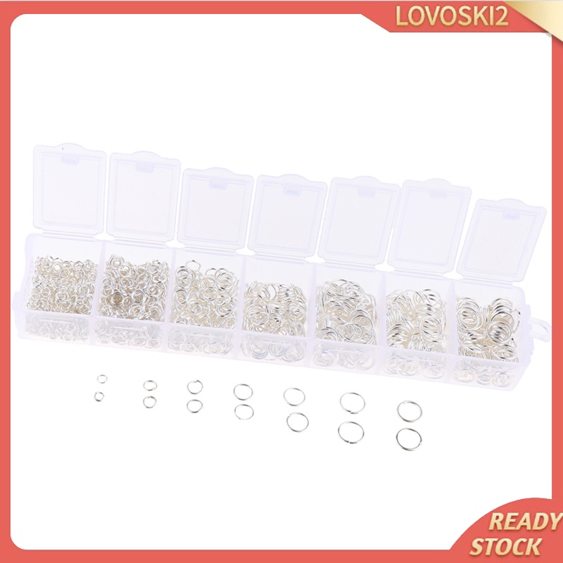 [LOVOSKI2]1500 Pcs Open Jump Rings Box Set for DIY Jewelry Making Finding Gold