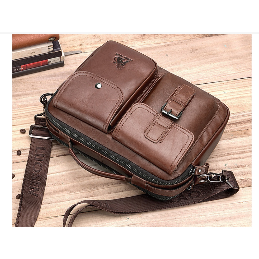 Túi xách túi đeo chéo nam công sở da bò thật cao cấp phong cách cá tính mới