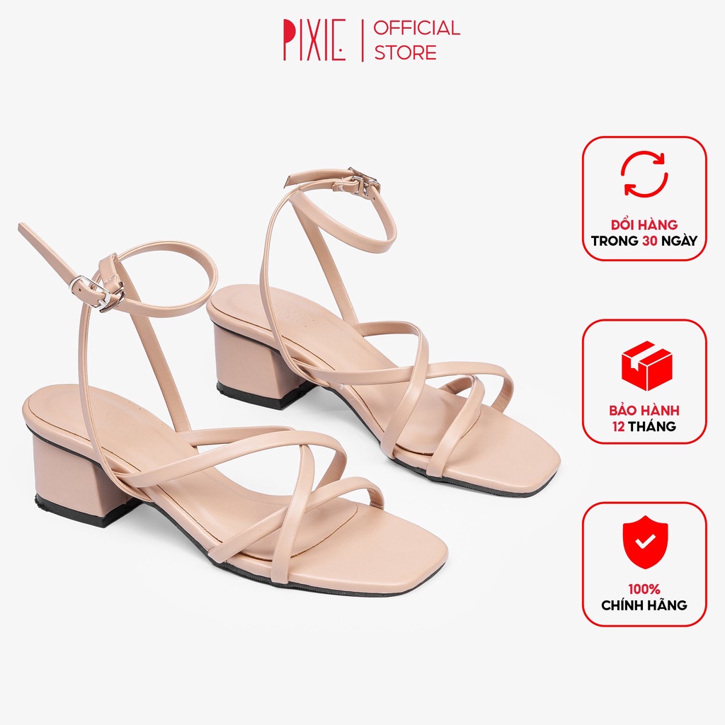 Giày Sandal Cao Gót 3cm Quai Đan Chéo X965 Pixie