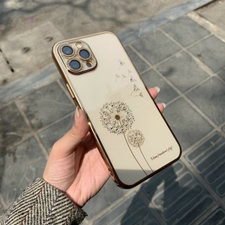 🌟LIKGUS 🌟Ốp lưng [HOA BỒ CÔNG ANH ĐÍNH ĐÁ] iPhone 7/8/ PLUS/  X/ XS/ XR/ 11/ 12/ MINI/ PRO/ MAX  Silicon trong viền màu