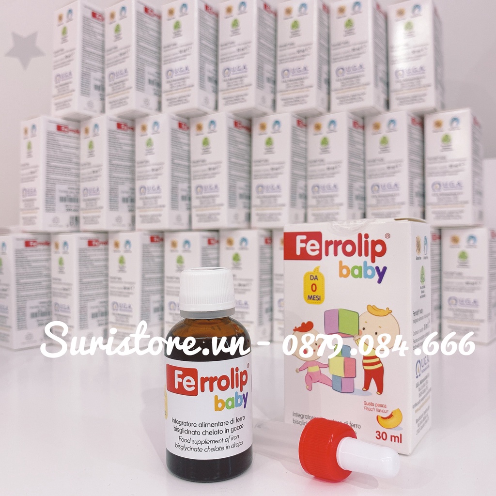Sắt dạng giọt hữu cơ Ferrolip baby Ý 30ml - 0M+