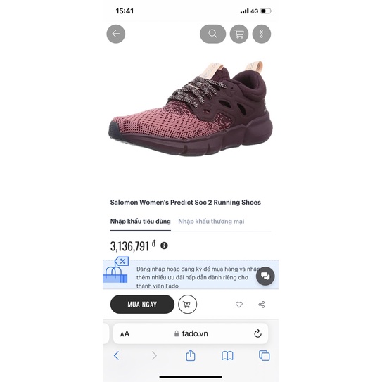Giầy thể thao Salomon  hàng mua Mỹ