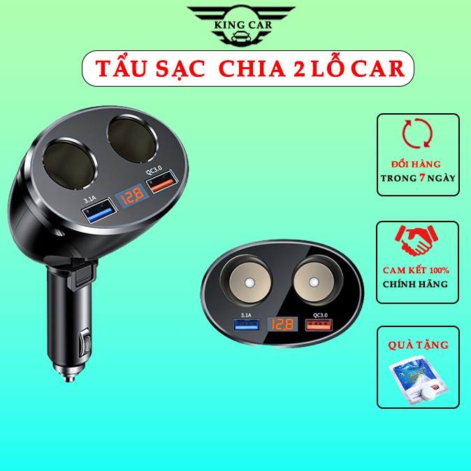 ❤️Bộ Tẩu Chia Sạc Oto Không Dây Tiện Lợi - Hỗ Trợ Sạc Nhanh QC3.0 Ver 2