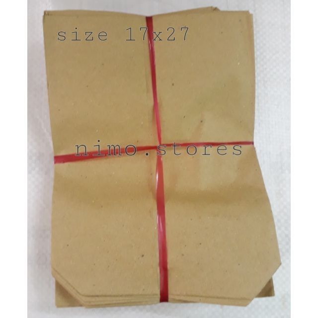 100 Túi giấy xi măng thường 17x27 đựng bánh mì khoai