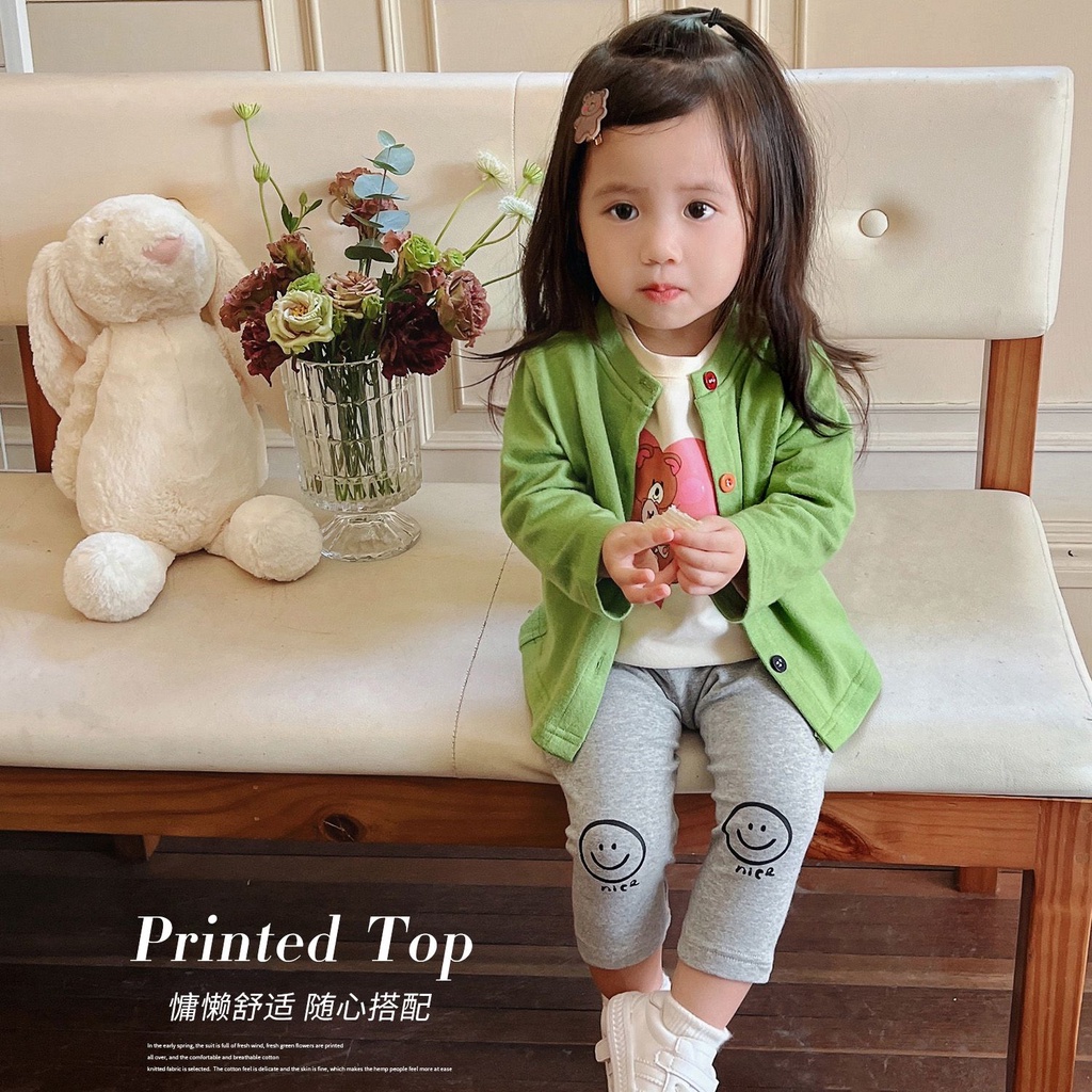 Áo Thun Tay Dài Chất Liệu Cotton In Họa Tiết Hoạt Hình Thời Trang Xuân Thu Cho Bé Gái