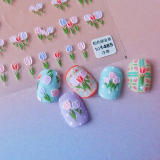 Miếng Dán Trang Trí Móng Tay Hình Hoa Tulip Xinh Xắn