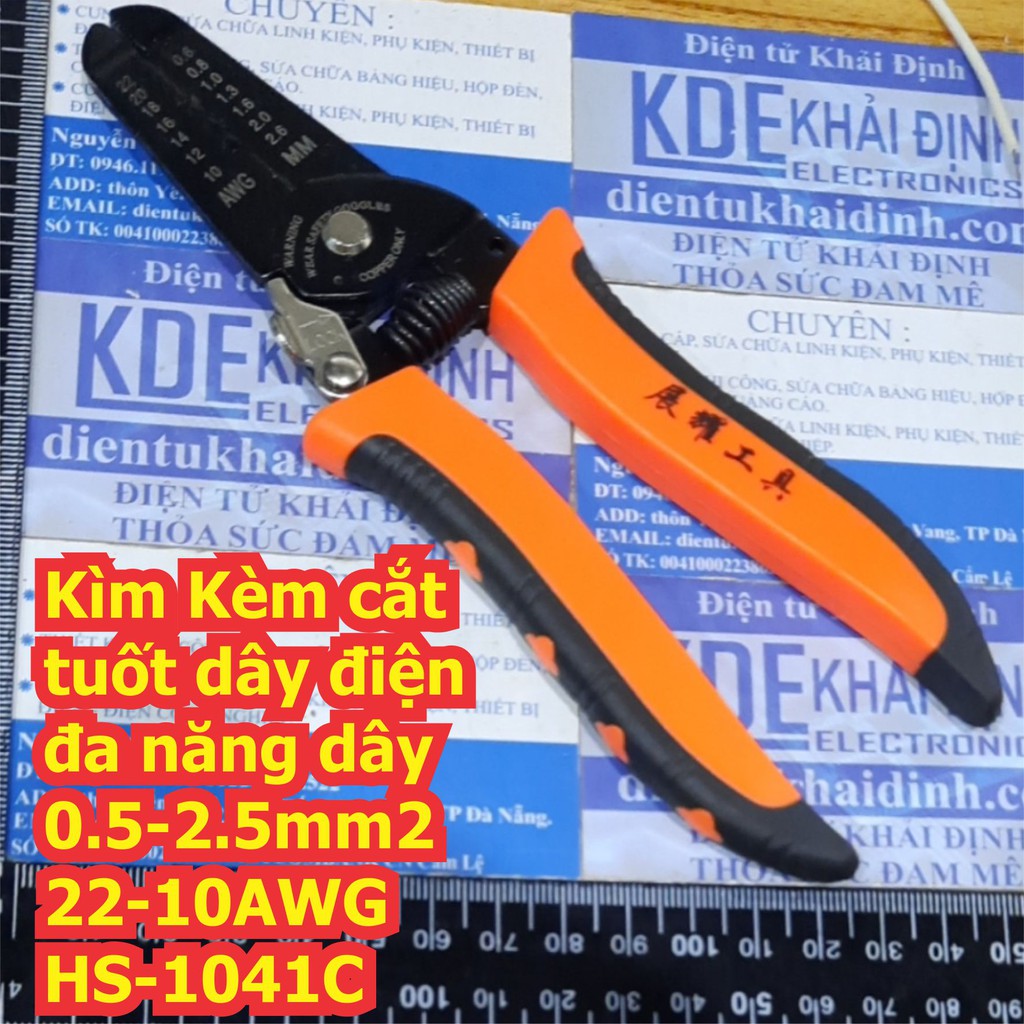 Kìm Kèm cắt tuốt dây điện đa năng dây 1041 0.5-2.5ly 22-10AWG HS-1041C 0.9-5.5mm2 22-10AWG YTH-1041 kde7595