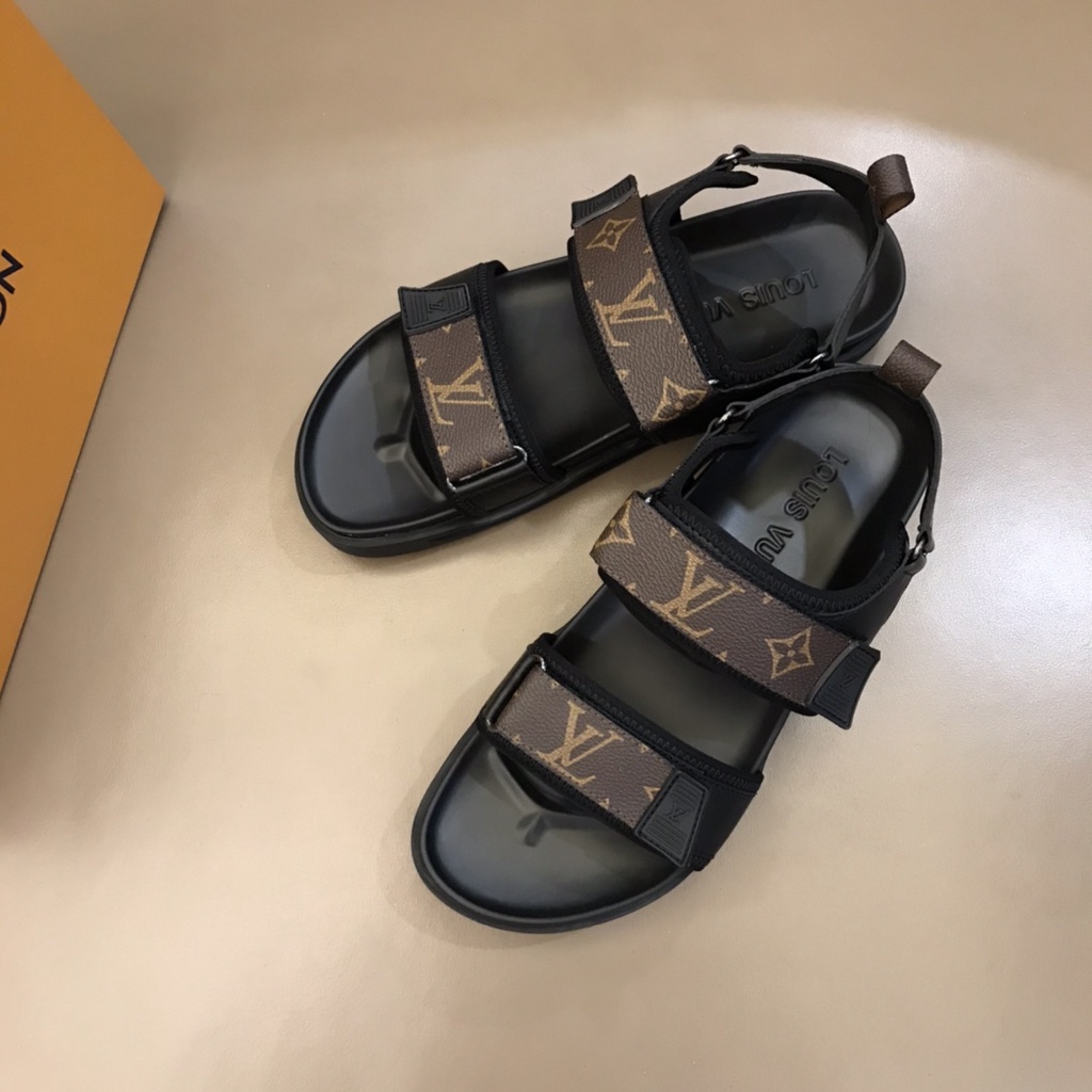 Xăng-đan nam da thật thời trang cao cấp Louis Vuitton LV phong cách trẻ trung, thời thượng