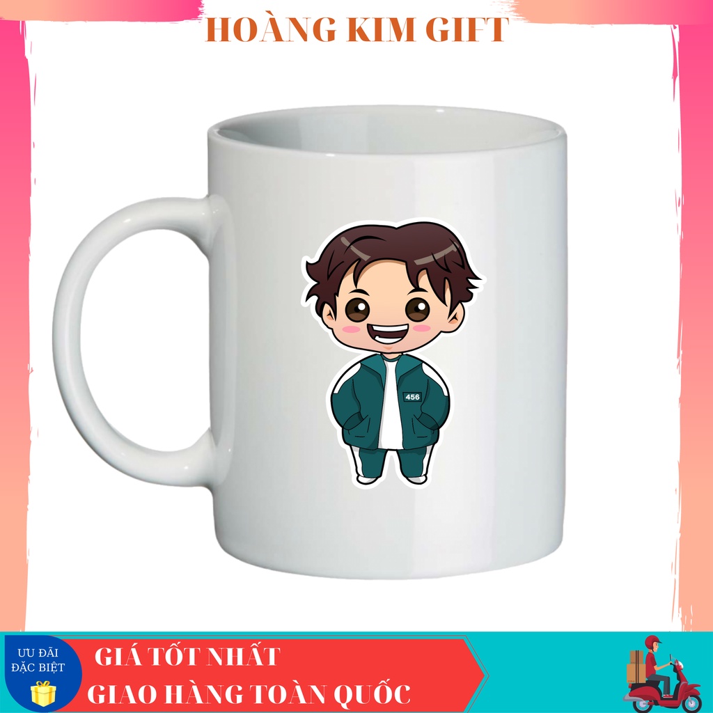 Cốc sứ, Ly sứ in hình Squid Game giá rẻ