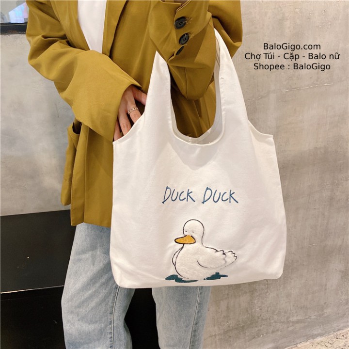 Túi tote vải canvas Duck dễ thương TT83 - BaloGigo