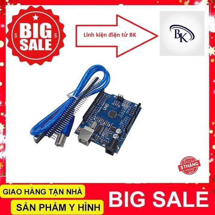 Kit arduino uno R3 chíp ch340g dán -Tặng Dây Kết Nối uno r3 uno dán