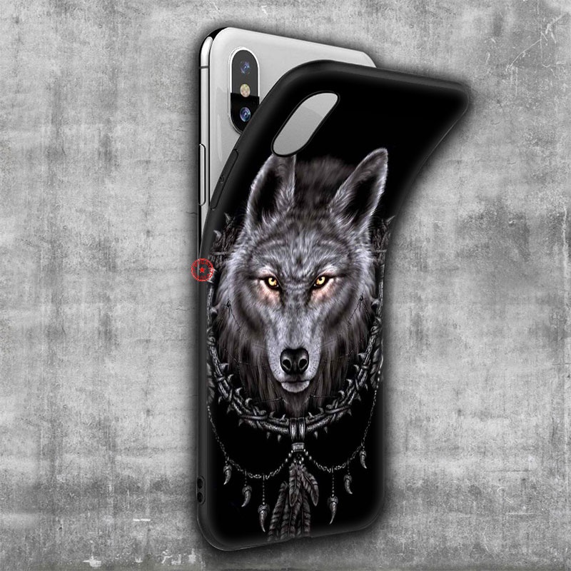 Ốp Điện Thoại Hình Chó Sói LY13 Cho iPhone SE XR 5 5S 6 6S 7 8 11 Pro Max Plus