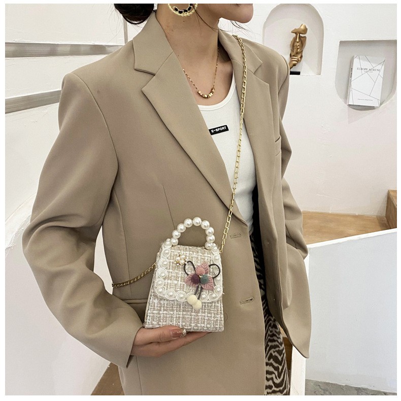 Túi đeo chéo mini nữ quai xách ngọc hoạ tiết retro kute - TXN33