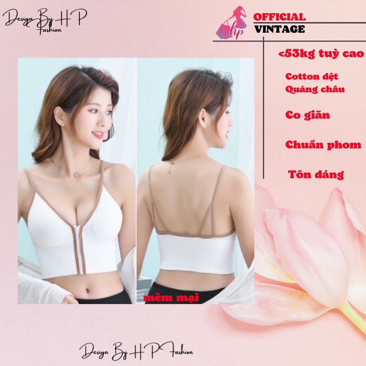 Áo 2 dây croptop nữ, áo bra sport thun dệt nâng ngực kéo khóa tôn dáng hở lưng có đệm mút - Bi16