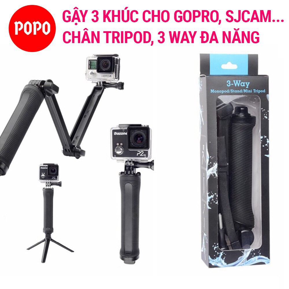 Gậy 3 khúc cho camera hành trình 3 WAY SPORTY