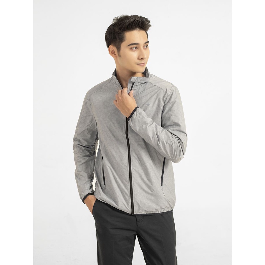 Áo khoác gió 2 lớp nam Aristino AJK001W9 dáng suông regular fit, chun 1 cm chắc chắn, túi khoá kim loại, vải xước
