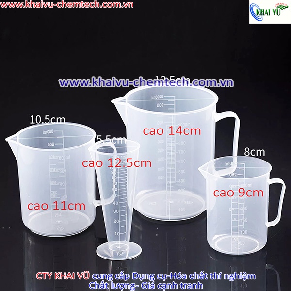 Ca ly đong nhựa CHIA VẠCH NỔI GÂN TRẮNG 100ml 300ml 600ml 1000ml đo thể tích