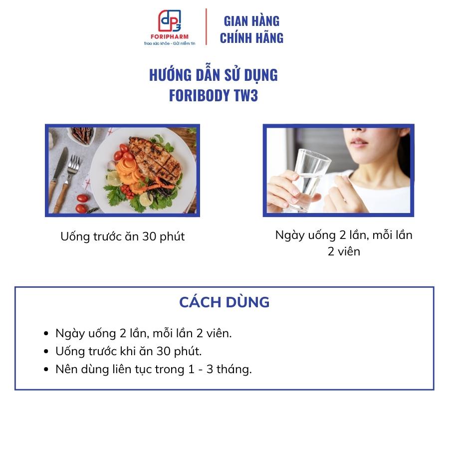 FORIBODY TW3 - Hỗ trợ giảm béo và tăng cường chuyển hóa chất béo - Hộp 30 viên - Dược phẩm Trung Ương 3