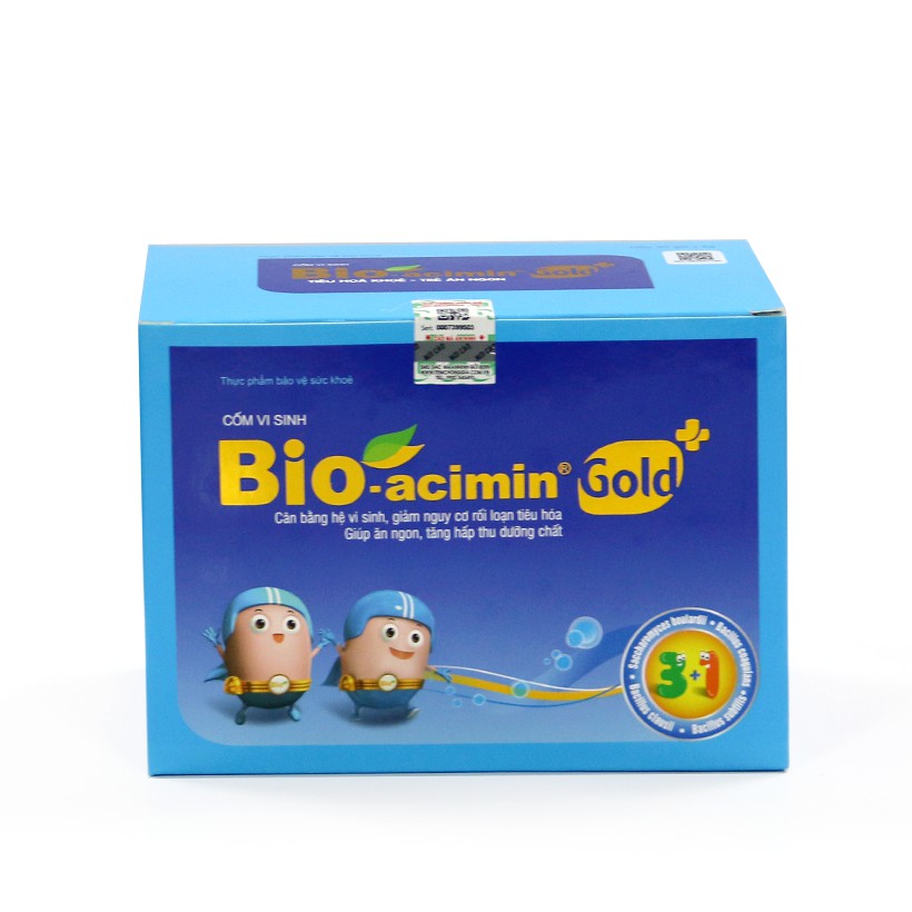 Cốm vi sinh Bio acimin Gold hỗ trợ trẻ ăn ngon tự nhiên bổ sung vi chất và các amin thiết yếu hộp 30 gói